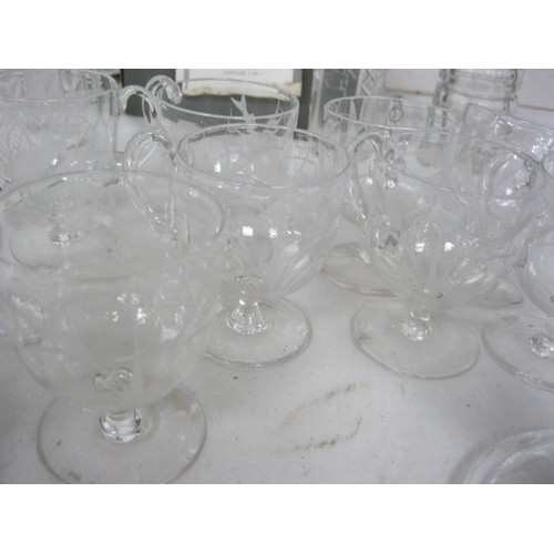 37 - Two signed and numbered commemorative goblets, and other assorted glassware.  An HM Queen Elizabeth ... 