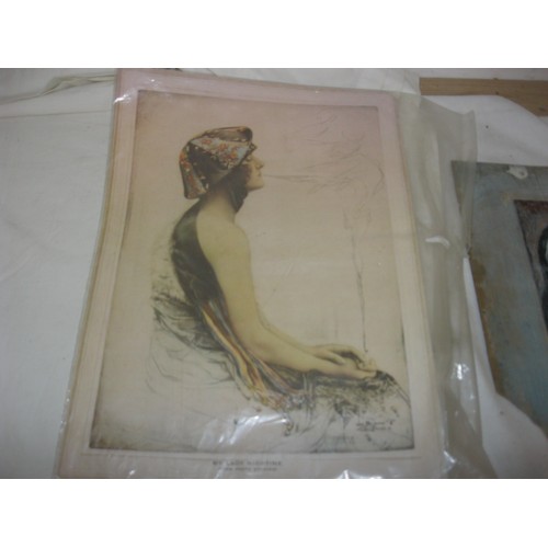 52 - Mixed lot of Sketches, Pastel Portraits and Prints