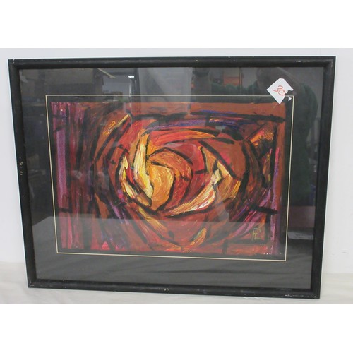 56 - F&G Abstract Acrylic by Pamela Leatherhead (b.1928)