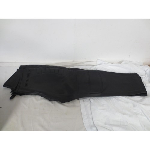 31 - Two pairs of Skintan leather motorcycle trousers - waste 34 leg 29, and waste 40 leg 29