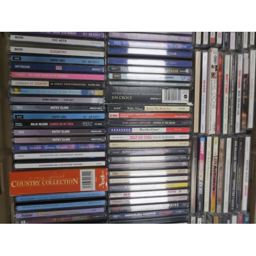 115 - A crate of about 130 CDs, country, Patsy Cline, etc