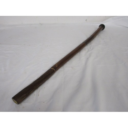 191 - A wooden shafted sword stick with a 36.5cms triangular section blade. Overall length of 72cms