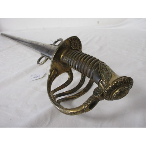 194 - A 19th century French Army Officers sword etched to the blade Pour le Roi et La Patrie (For the King... 