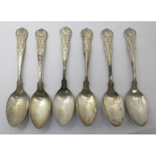 195 - A set of six WW2 period USN (United States Navy) Officers Mess tea spoons. Engraved to the reverse U... 