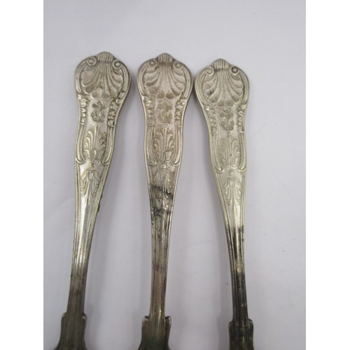 195 - A set of six WW2 period USN (United States Navy) Officers Mess tea spoons. Engraved to the reverse U... 