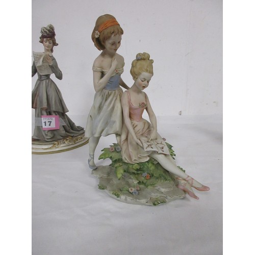 201 - 3 capodimonte porcelain figures