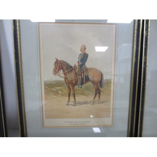 210 - 7 framed and glazed prints by J S Virtue & Sons Ltd after G M Giles showing cavalrymen from various ... 