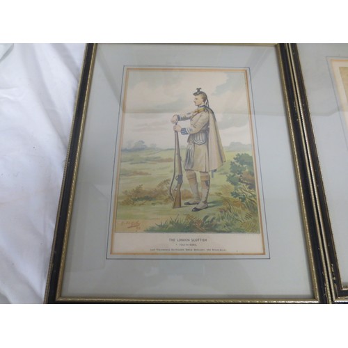 211 - 7 framed and glazed prints by J S Virtue & Sons Ltd after G M Giles featuring uniformed soldiers of ... 