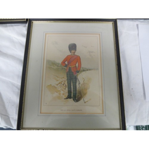 211 - 7 framed and glazed prints by J S Virtue & Sons Ltd after G M Giles featuring uniformed soldiers of ... 