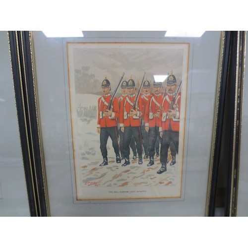 212 - 7 framed and glazed prints by J S Virtue & Sons Ltd after G M Giles of uniformed soldiers of various... 