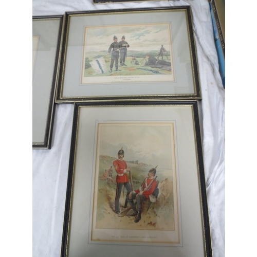 212 - 7 framed and glazed prints by J S Virtue & Sons Ltd after G M Giles of uniformed soldiers of various... 