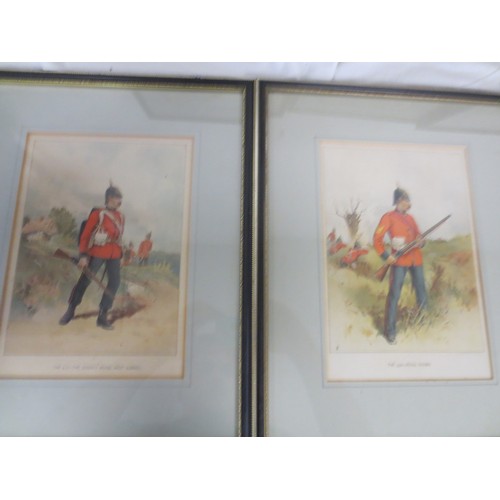 212 - 7 framed and glazed prints by J S Virtue & Sons Ltd after G M Giles of uniformed soldiers of various... 