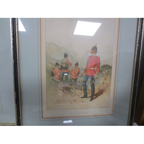 212 - 7 framed and glazed prints by J S Virtue & Sons Ltd after G M Giles of uniformed soldiers of various... 