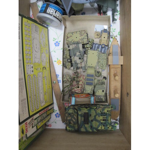 214 - A drawer of assorted models in various stages of construction, including a Star Wars TIE fighter wit... 