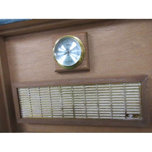 218 - An imposing Cigar Humidor by Hillwood in good order (mark to veneer to lower front right) with 3 Cub... 