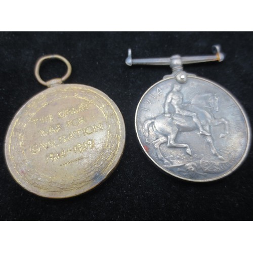 198 - A WW1 medal pair comprising British War Medal and VIctory Medal both awarded to 65665 Pte T Kempton ... 