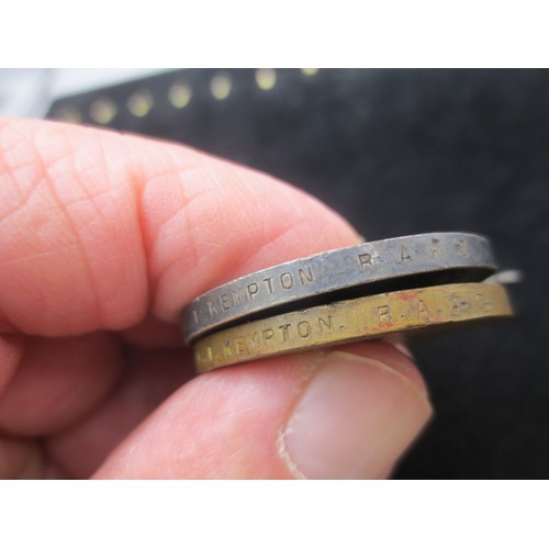 198 - A WW1 medal pair comprising British War Medal and VIctory Medal both awarded to 65665 Pte T Kempton ... 