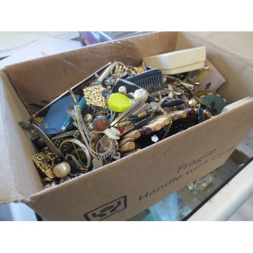 217 - A box full of costume jewellery