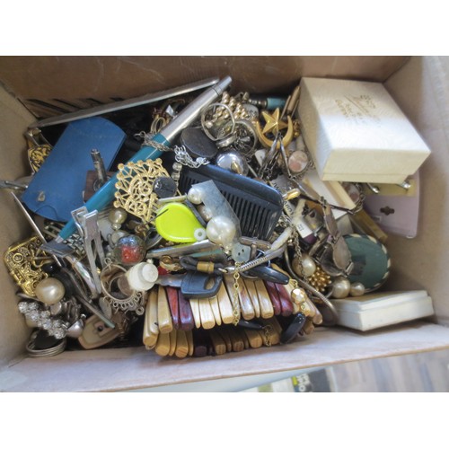 217 - A box full of costume jewellery