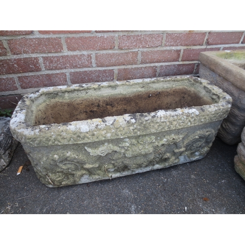 227 - A stonecrete trough, approx size 25