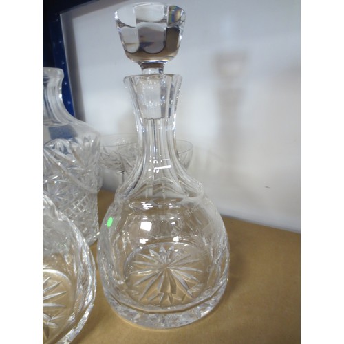 202 - Collection of Cut Glass Decanters and other items including champagne coupes