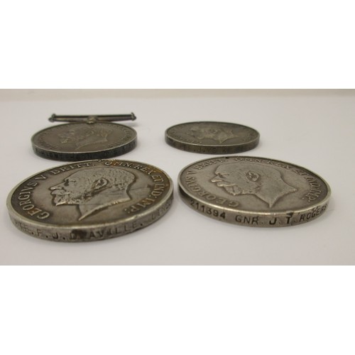 45 - Four WW1 British War Medals, variously named to L. 7620 F. H. SMITHSON. O.S.3. R.N.,  6884 PTE. J. M... 