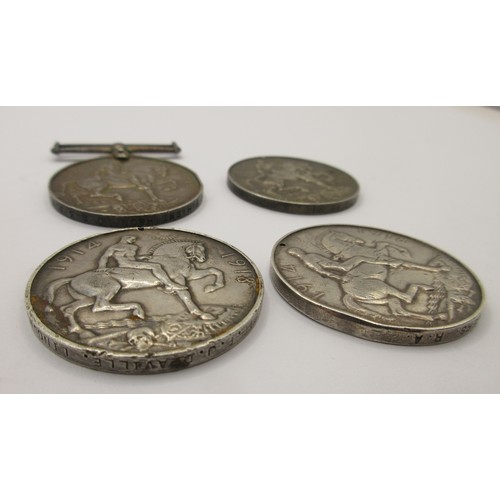45 - Four WW1 British War Medals, variously named to L. 7620 F. H. SMITHSON. O.S.3. R.N.,  6884 PTE. J. M... 