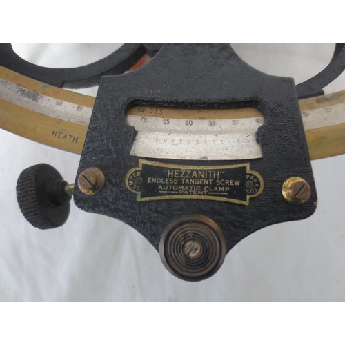 9 - A Hezzanith Instrument Works Heath & Co sextant in original wooden case, in good used cosmetic order... 