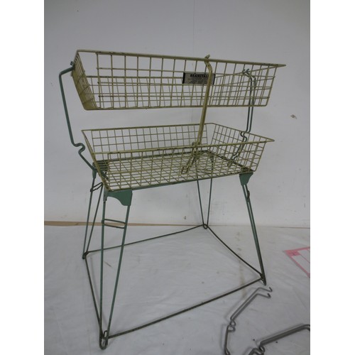 24 - A set of vintage Beanstalk in/out trays in coated mesh metal, with upper tray extensions, in good or... 