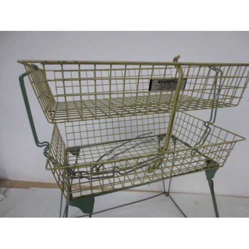 24 - A set of vintage Beanstalk in/out trays in coated mesh metal, with upper tray extensions, in good or... 