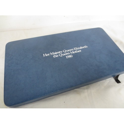 6 - A 1980 proof set of sterling silver Queen Elizabeth the Queen Mother commemorative crowns, all encap... 