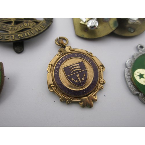 37 - Royal signals colar patches ,along with Dorsetshire cap badge and an aray of other interesting medal... 