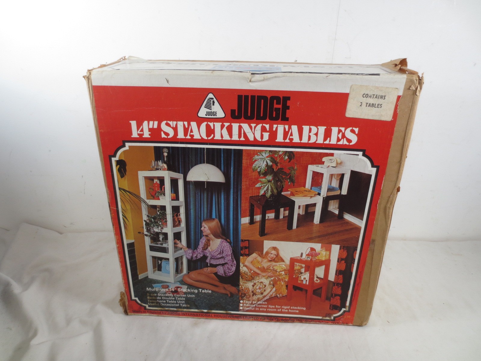 14 inch stackable tables made by Judge(2 in the original box) have been ...