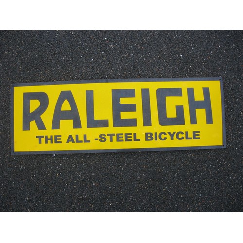 A large Raleigh enamel sign