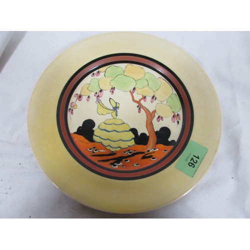 126 - A Clarice Cliff Newport Pottery Bizarre Applique Hand Painted Idyll circa 1933, circular plate with ... 