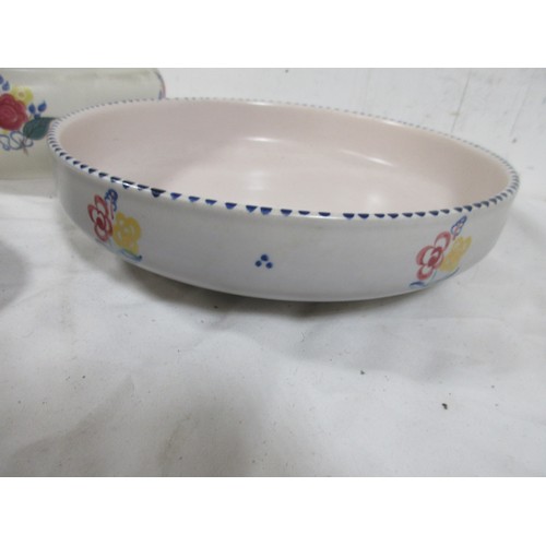 134 - Three Poole Pottery ceramic Dolphin brooches along with a Barbera Linley Adams plaque and two tradit... 