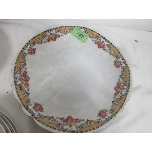 142 - Hans and Czjzek based in Chodau  Czechoslovakia pottery side plates ,cake plate and saucers as per p... 