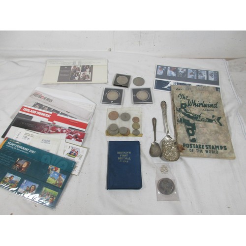 152 - A Selection of First day covers,  two Stamp Albums, old 10 shilling note ( not in the best condition... 