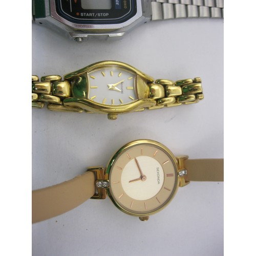 64 - A selection of 4 watches comprising a Pulsar Chronograph with rather 'blingy' finish, a vintage Casi... 