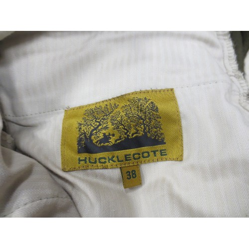161 - A Barbour fishing gilet, used but in good order, two pairs of moleskin breeches (one by Hucklecote, ... 