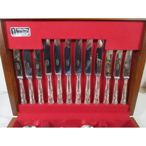 180 - A nicely appointed canteen of King's Pattern cutlery by Arthur Price, 6 place settings with serving ... 