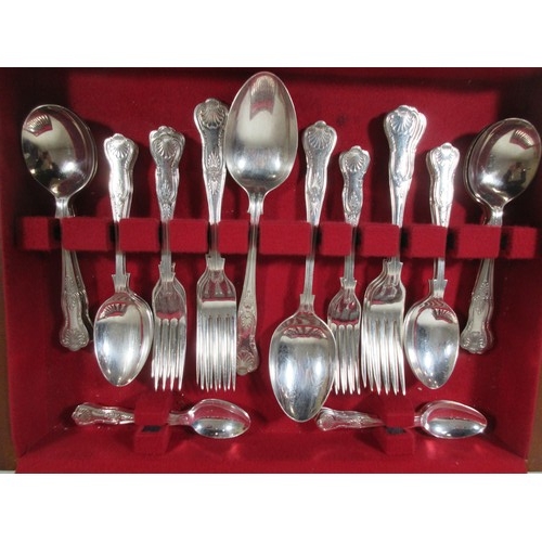 180 - A nicely appointed canteen of King's Pattern cutlery by Arthur Price, 6 place settings with serving ... 