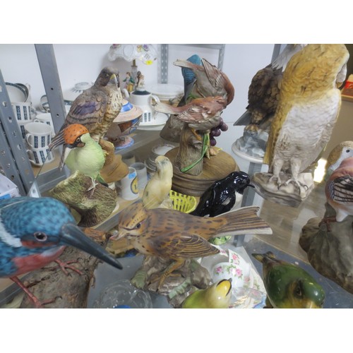 33 - A whole Aviary of ceramic birds to include Beswick and others all as per pictures .All are in very g... 