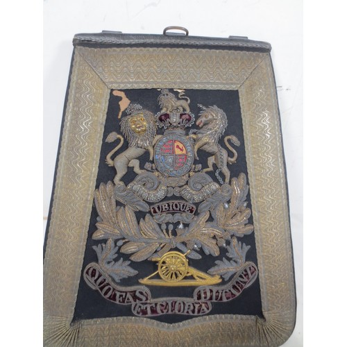 48 - A Victorian Royal Artillery full dress sabretache with attaching straps, in very good order indeed, ... 