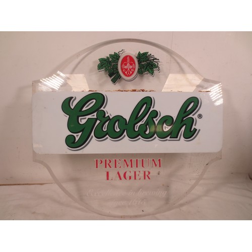 29 - A vintage Grolsch perspex wall sign in good order