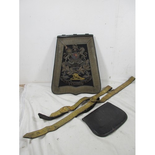 48 - A Victorian Royal Artillery full dress sabretache with attaching straps, in very good order indeed, ... 