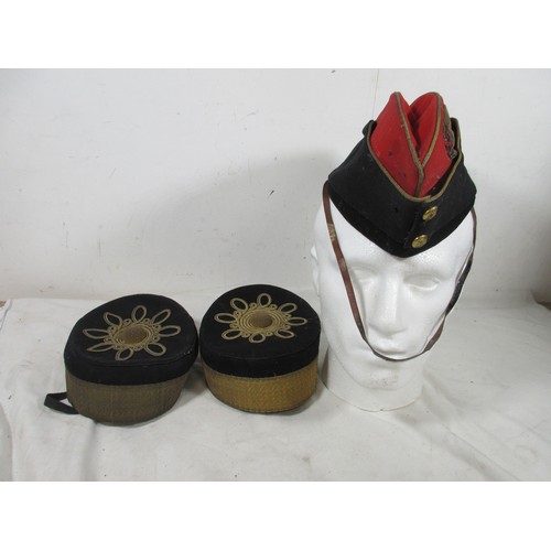 51 - A pair of Victorian Royal Artillery officer's pillbox caps and an officer's side- or forage-cap of s... 
