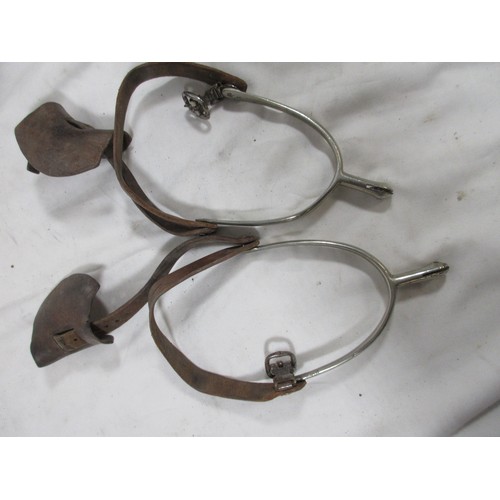 50 - A pair of Royal Artillery armbands and a pair of officer's spurs, one armband with the elephant divi... 