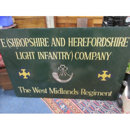 A West Midlands Regiment gate sign, double sided, older version of sign ...