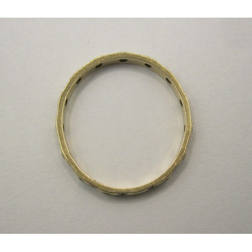 3 - A 9 carat gold eternity style ring set with small white stones, a/f some absent,  gross weight of ri... 